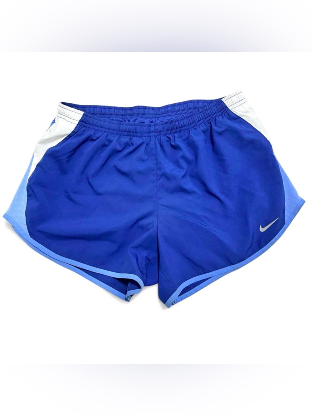 Blue and white Nike athletic shorts size medium